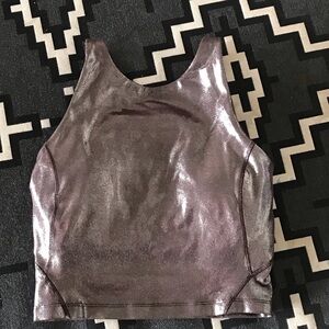 Lululemon Athletica Shimmering Silver Crop Top